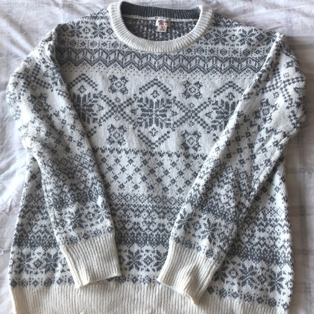 White and Grey Sweater